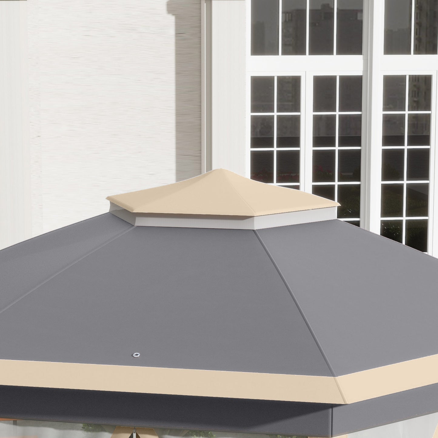 Hexagon Pop Up Gazebo Outdoor Patio Gazebo Double Roof Instant