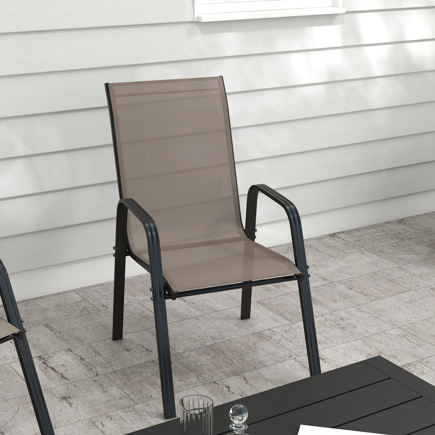 Set of Four Stackable Mesh Seat Chairs (4)