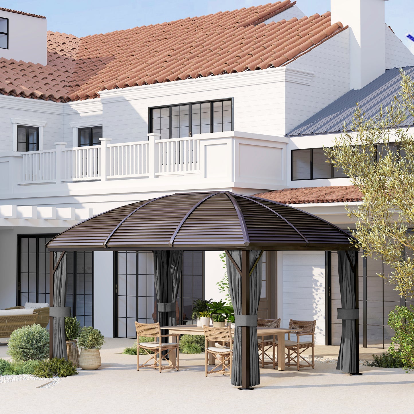 3 x 4m Hardtop Gazebo Canopy with Metal Roof