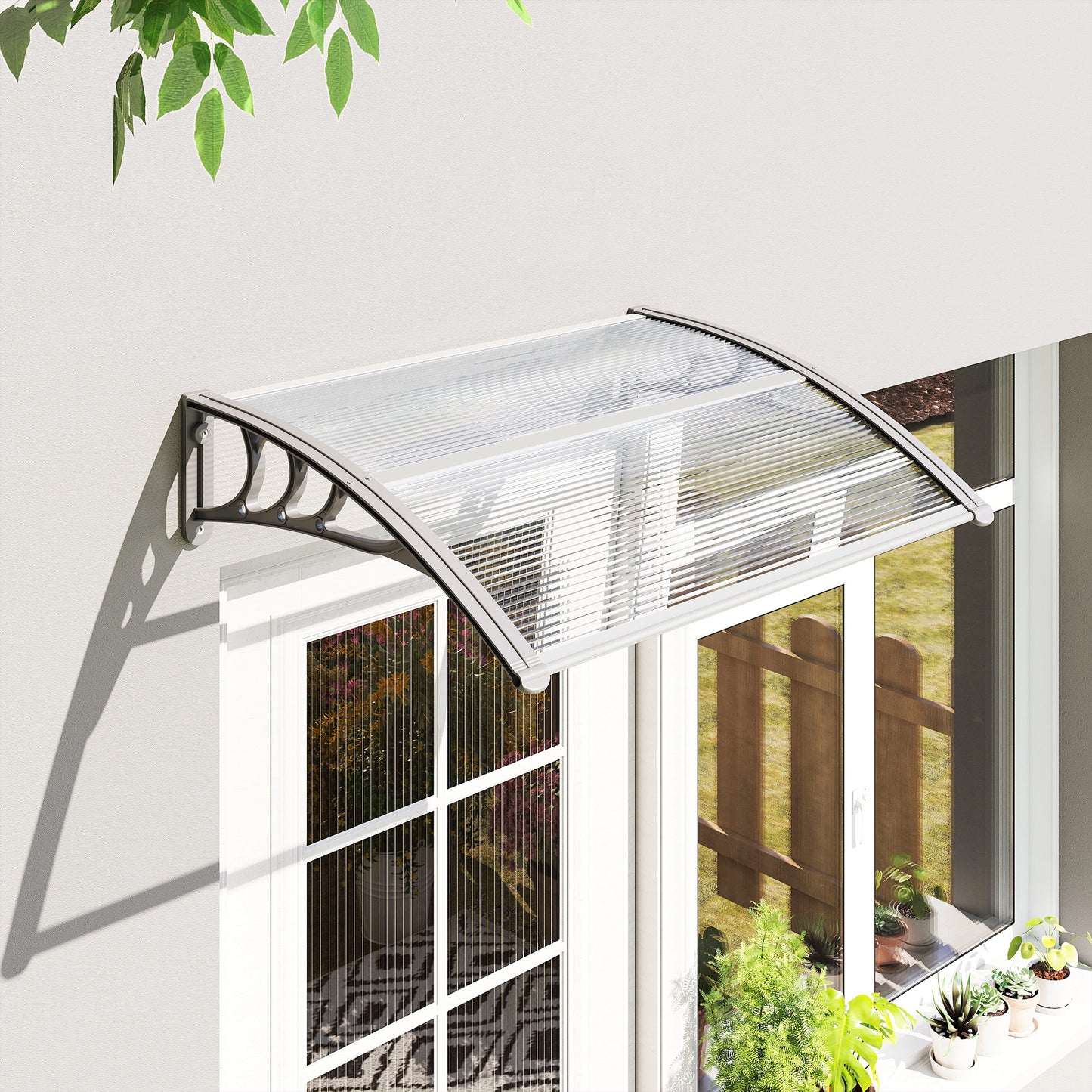 Front Door Canopy Outdoor Awning Aluminium Rigid Plastic (2)