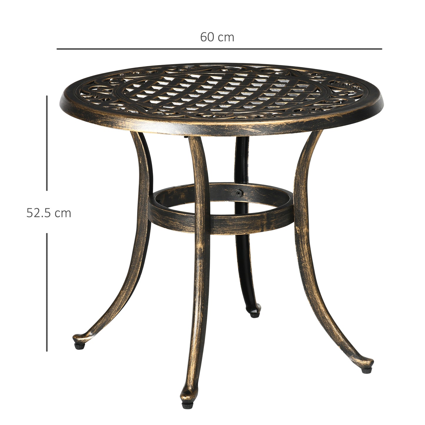 Outdoor Garden Table, Cast Aluminium Patio End Table