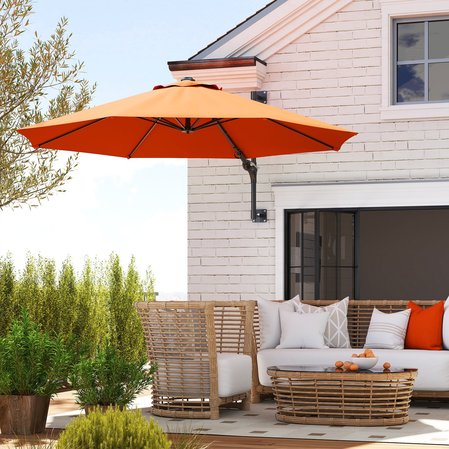 3(m) Wall-Mounted Parasol Shade, with Handle