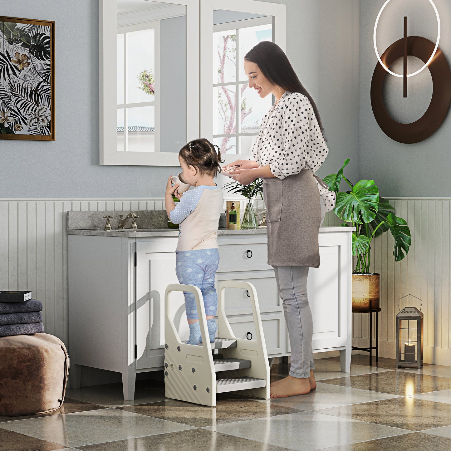 Adjustable 3 Step Toddler Tower with Handles