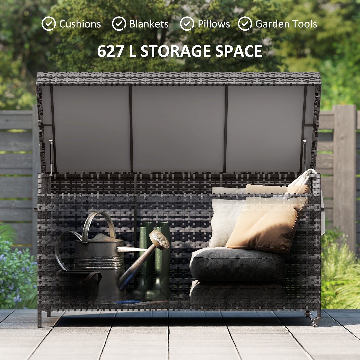 627 L Rattan Storage Box