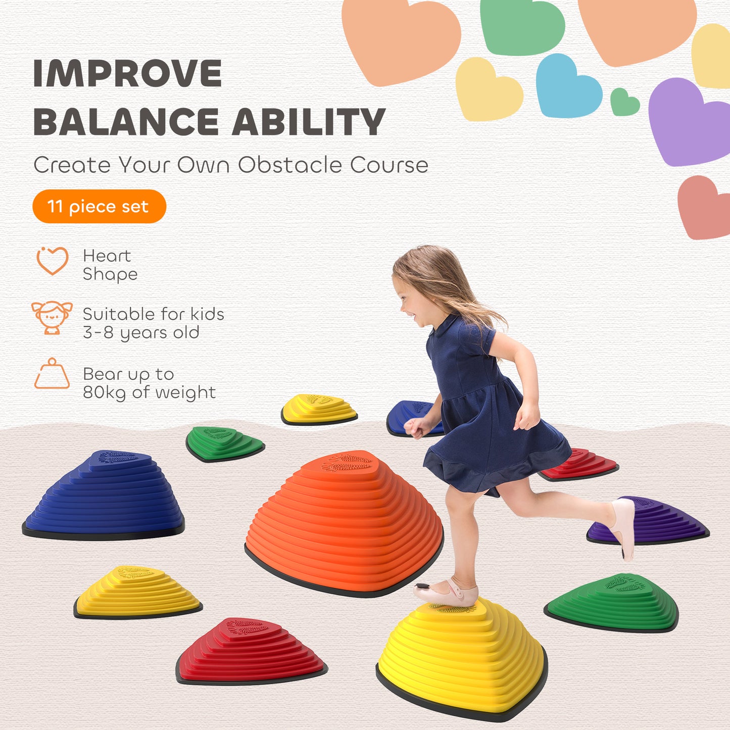 11-Piece Stepping Stones for Kids