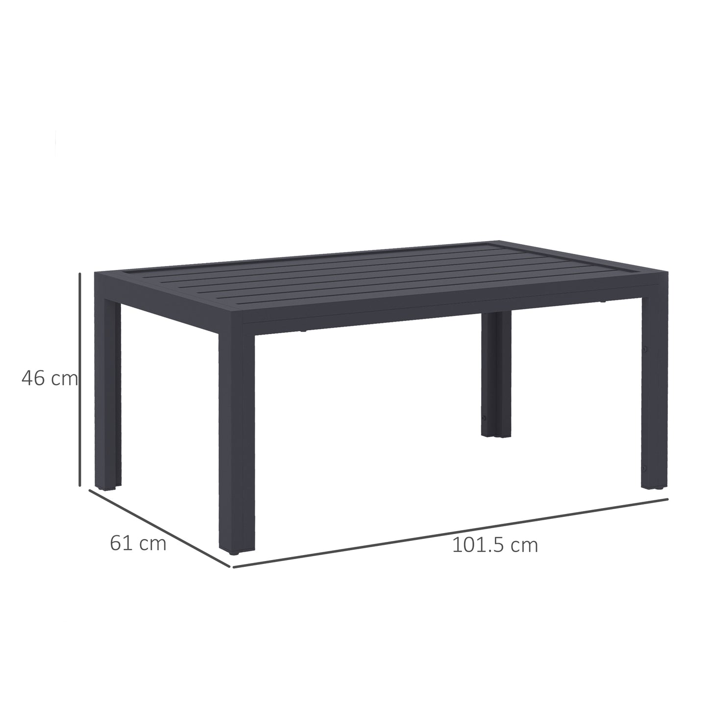 Outdoor Side Table, Rectangular Patio Coffee Side Table