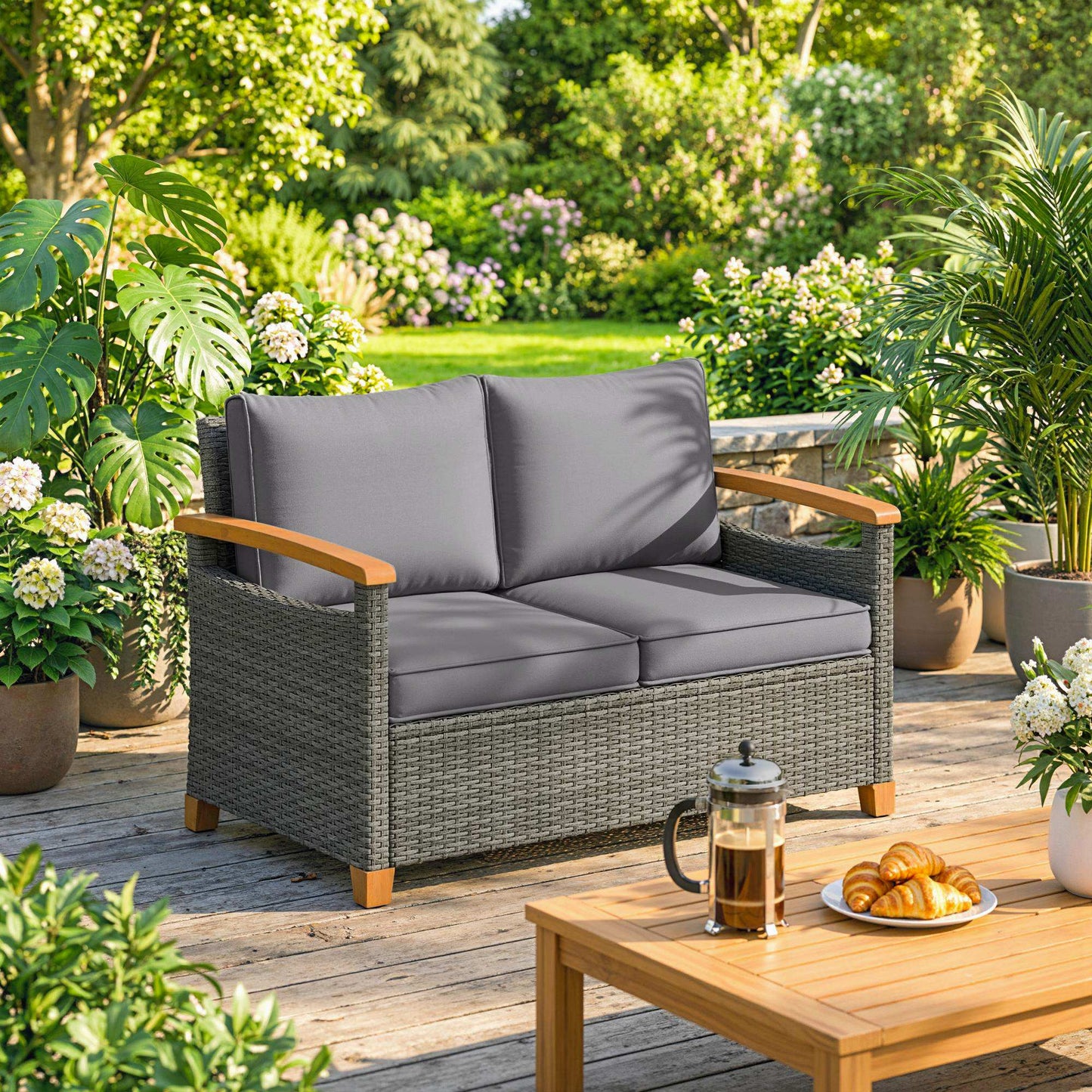 2 Seater Rattan Garden Sofa
