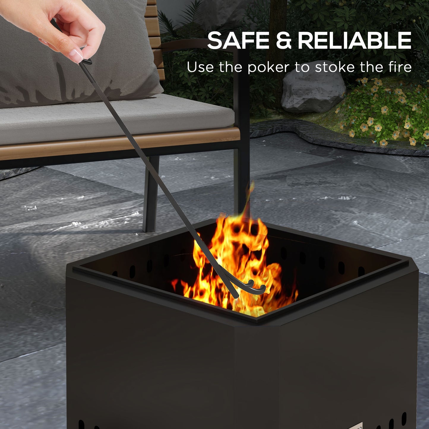 Smokeless Fire Pit, 48 cm Portable Wood Burning Firepit