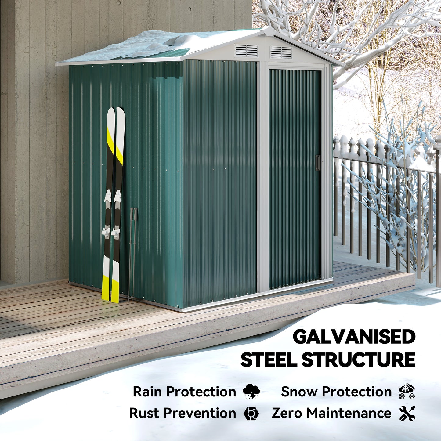 Garden Metal Tool Storage Shed with Sliding Door (2)