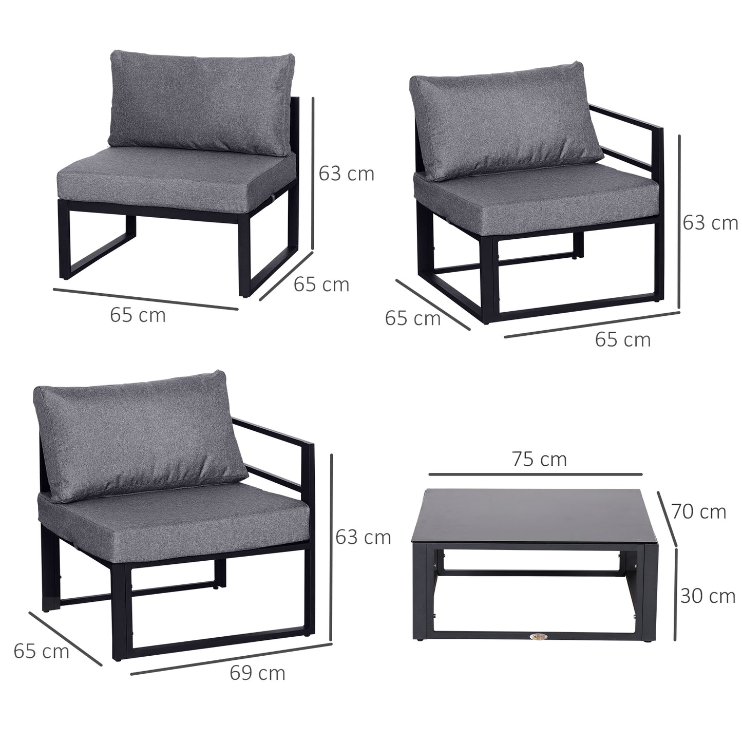 6 PCs Outdoor Indoor Sectional Corner Sofa Set Thick Padded