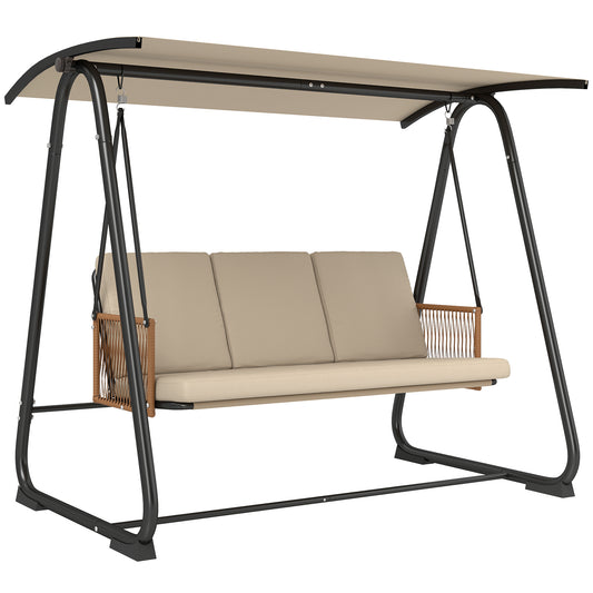 3 Seater Swing Chair with Adjustable Canopy