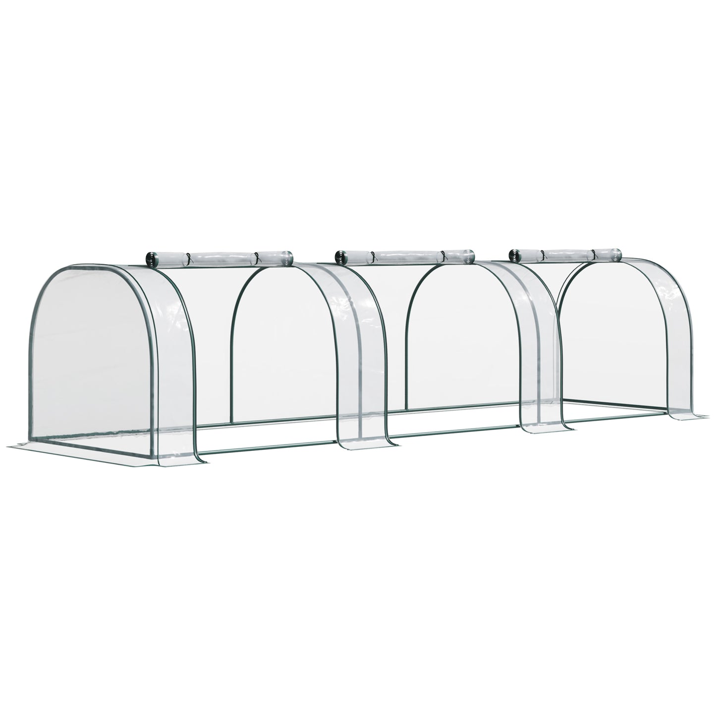 Mini Greenhouse, Small Polytunnel Green House with Zipped Doors