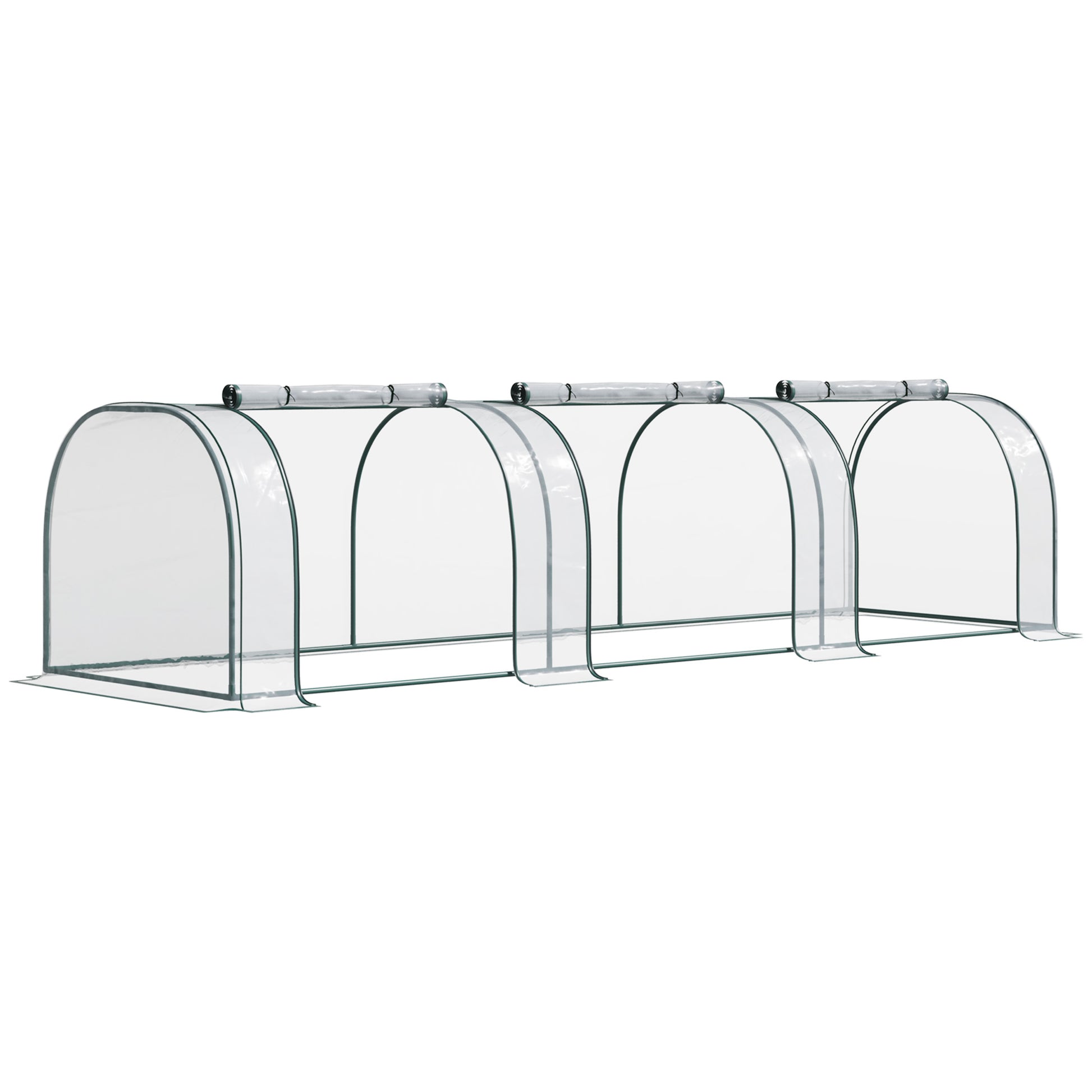 Mini Greenhouse, Small Polytunnel Green House with Zipped Doors