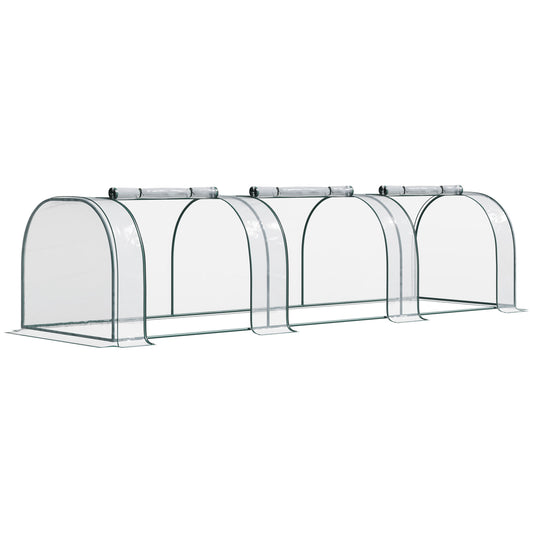 Mini Greenhouse, Small Polytunnel Green House with Zipped Doors