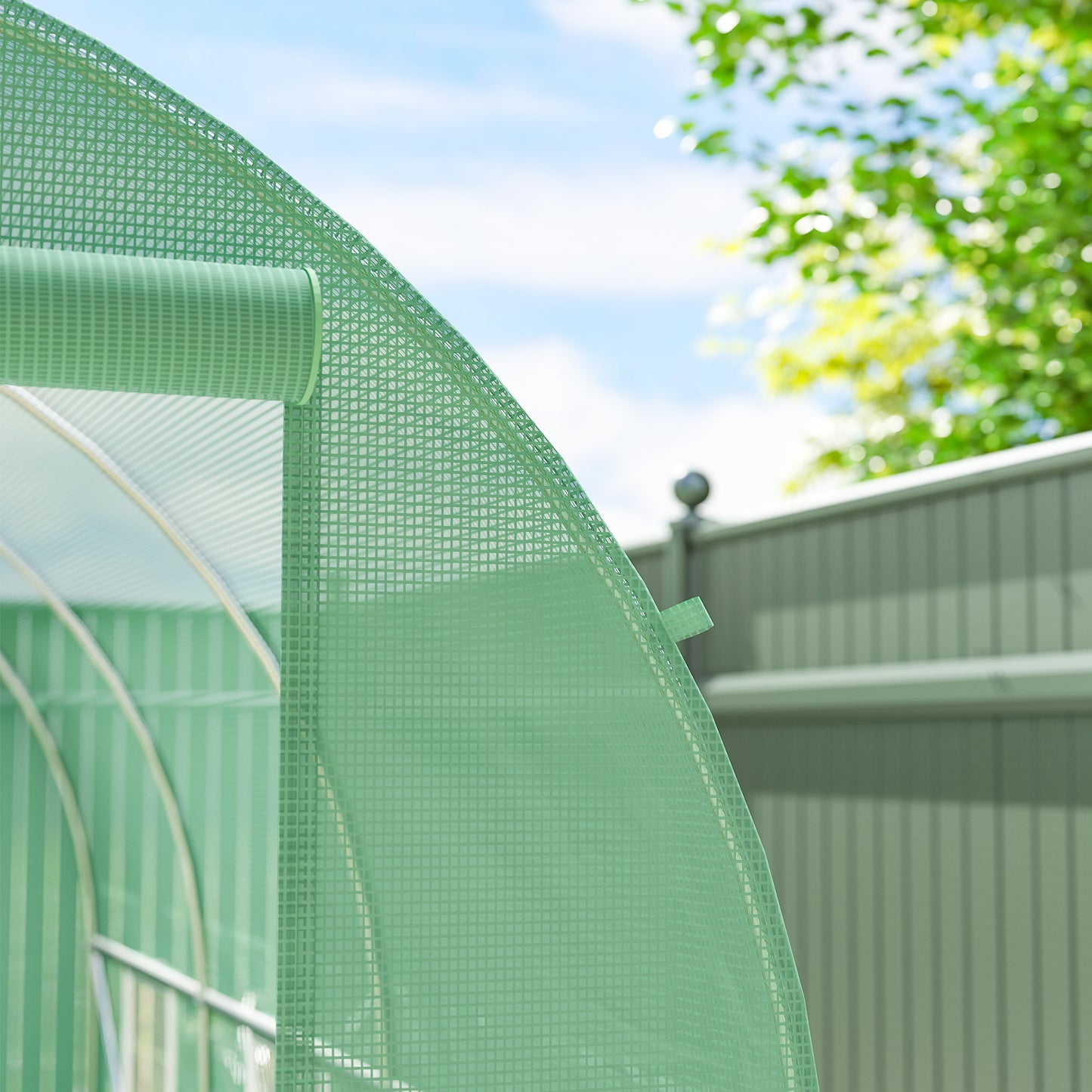 3.5 x 2m Walk-In Polytunnel Greenhouse, with Steel Frame, PE Cover