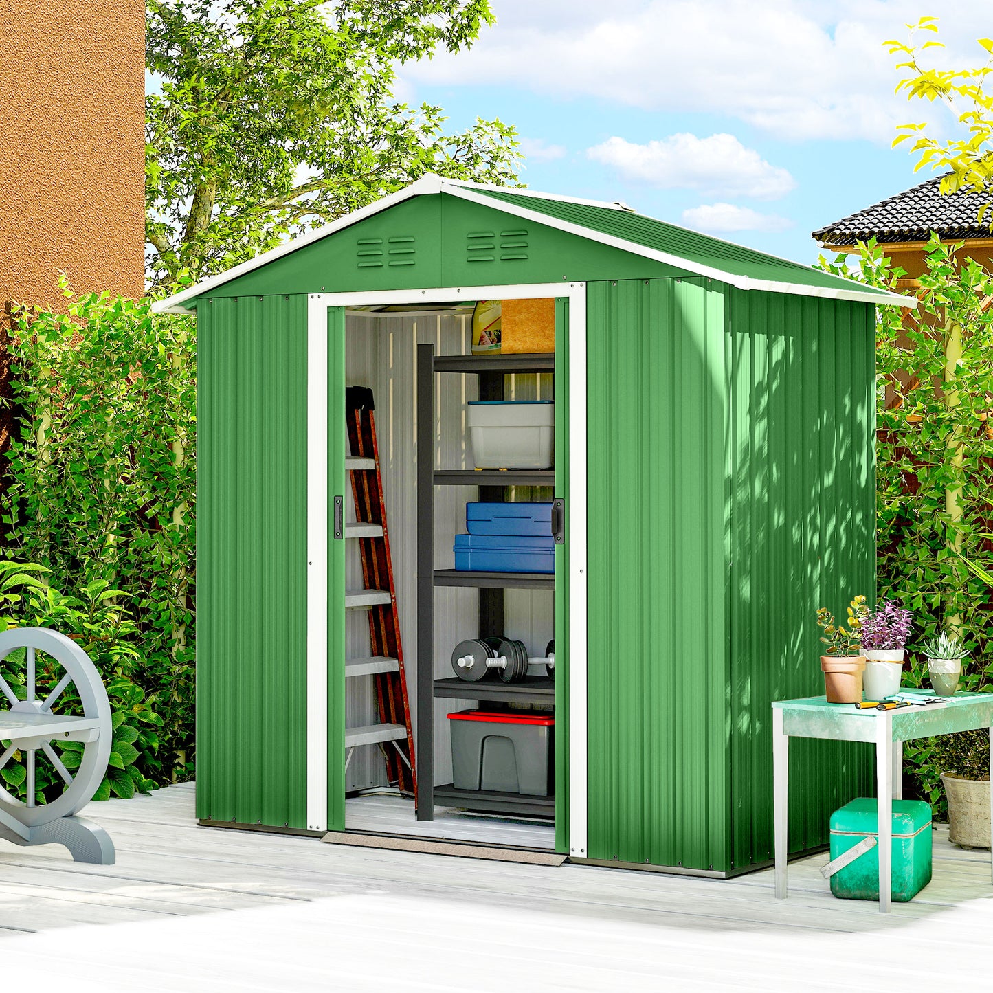 6.5 x 3.5ft Metal Garden Storage Shed