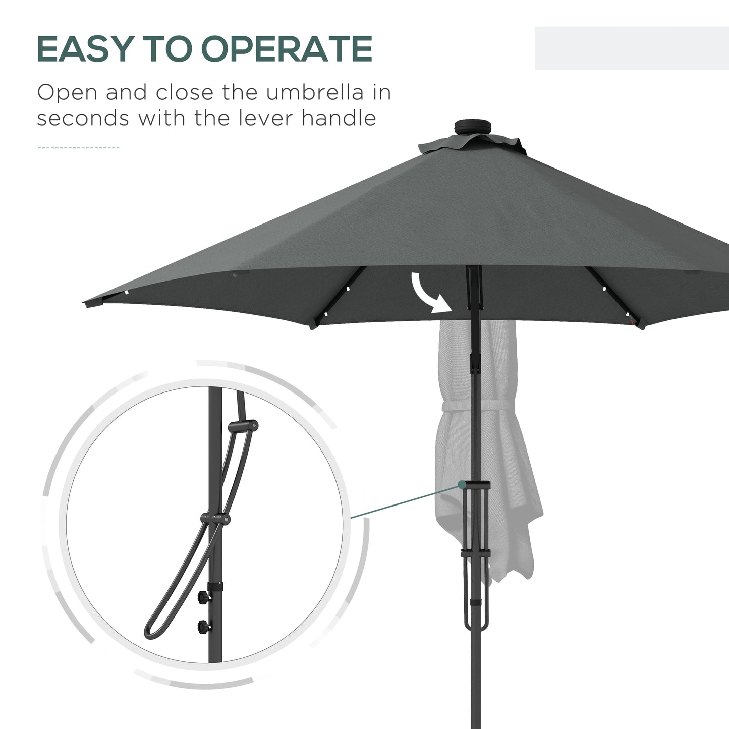 3(m) Solar LED Cantilever Parasol