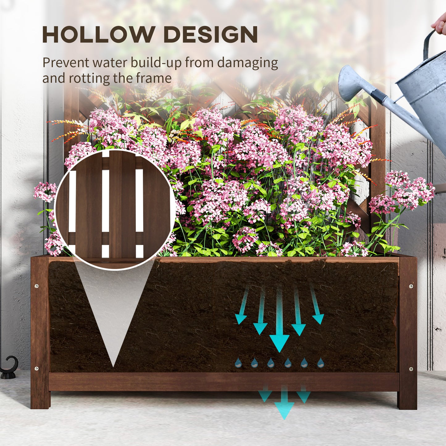 Wooden Planter with Trellis (1)
