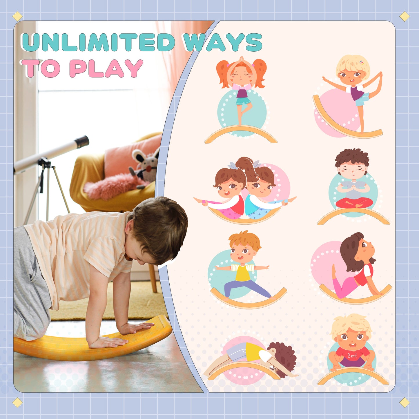 Balance Board Kids Wobble Board, Stepping Stone