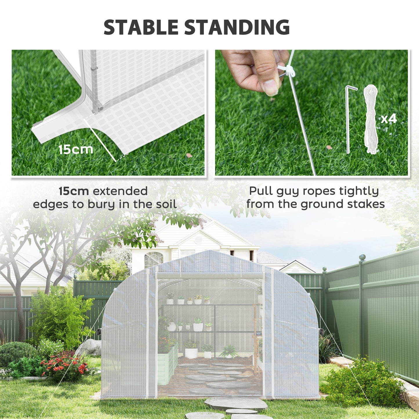 19.5 x 9.8ft Tunnel Greenhouse, with Accessories