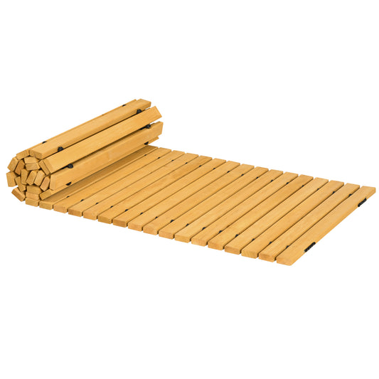 Rollable Wooden Garden Pathway Weather-Resistant Walk Way