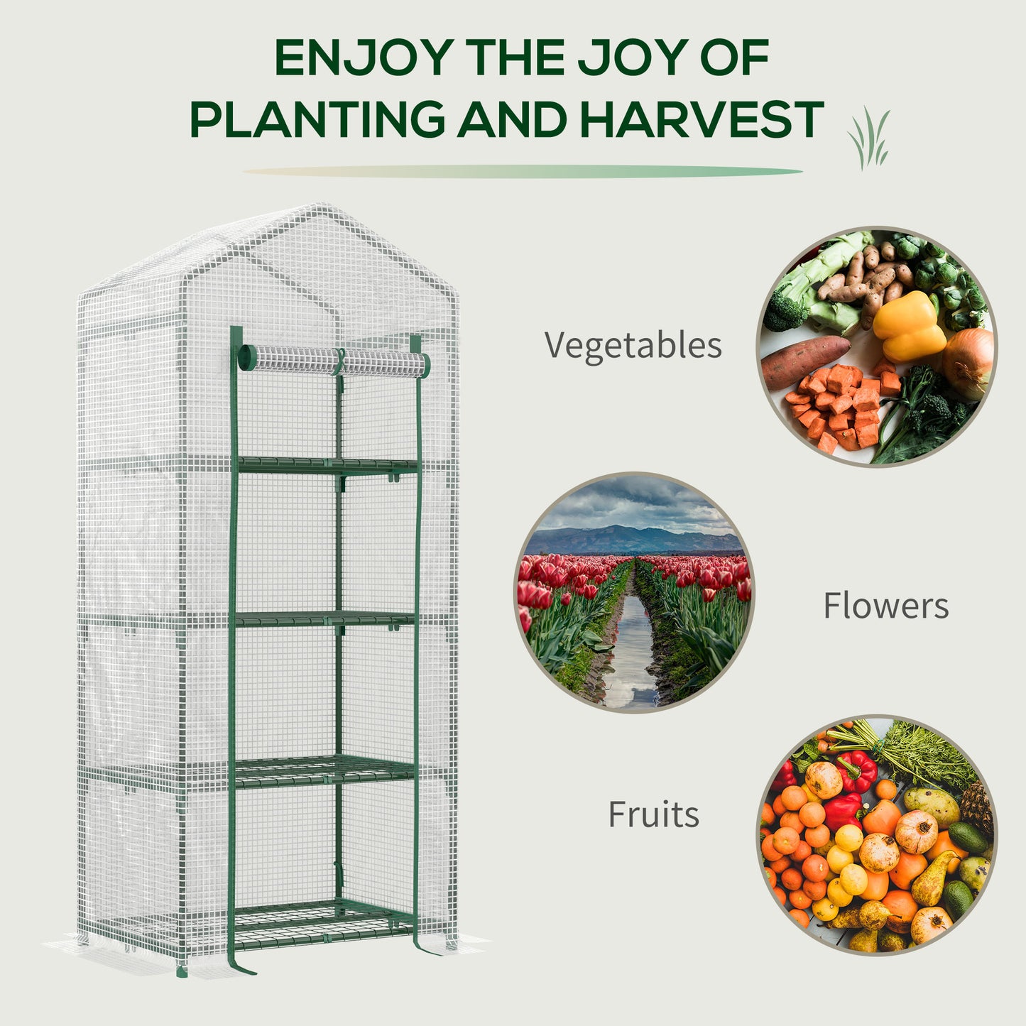 4 Tier Mini Greenhouse, Portable Compact Green House