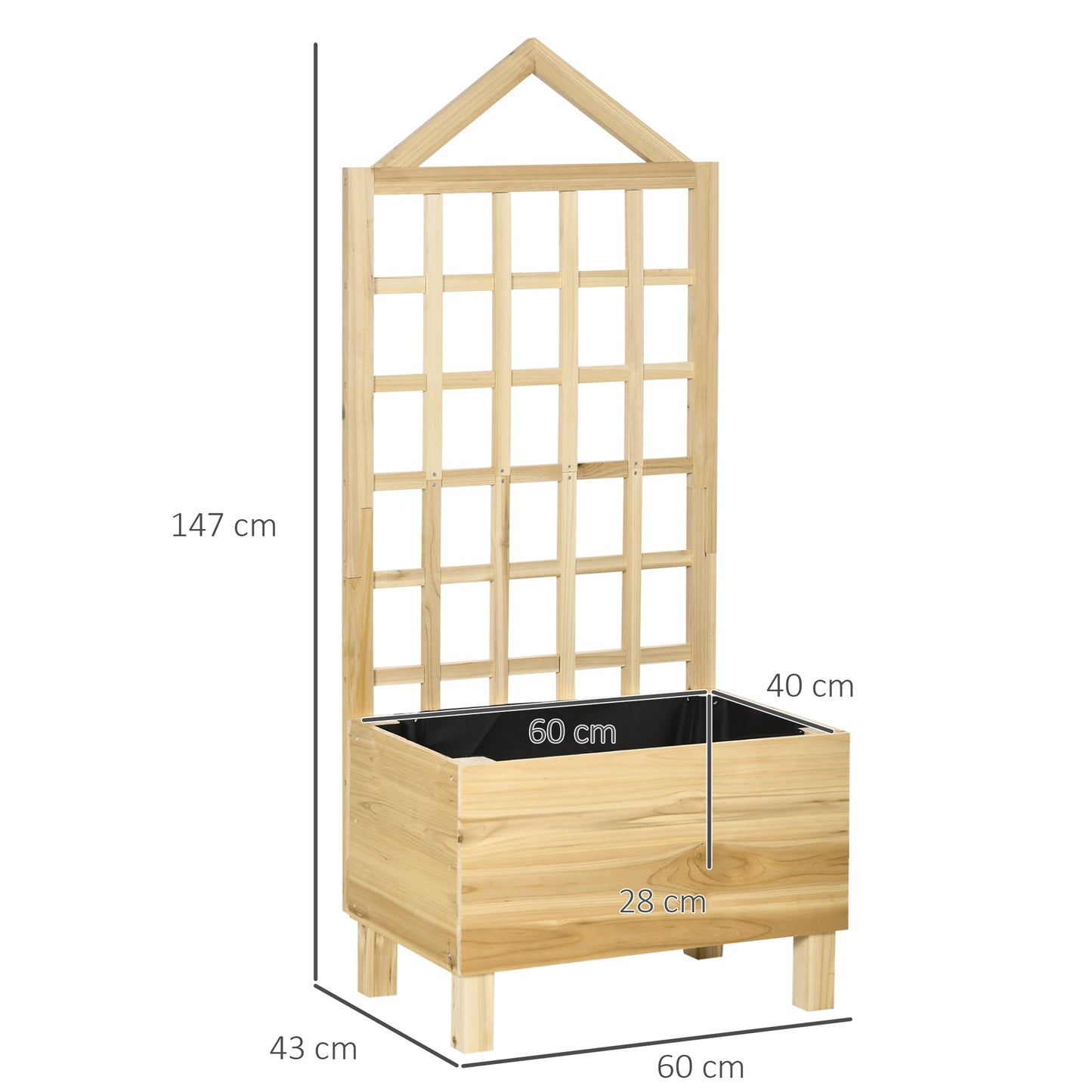 Garden Planters with Trellis for Vine Climbing (1)