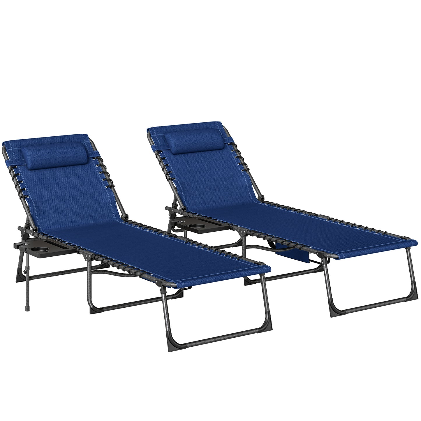 Five-Position Reclining Sun Loungers Set of 2
