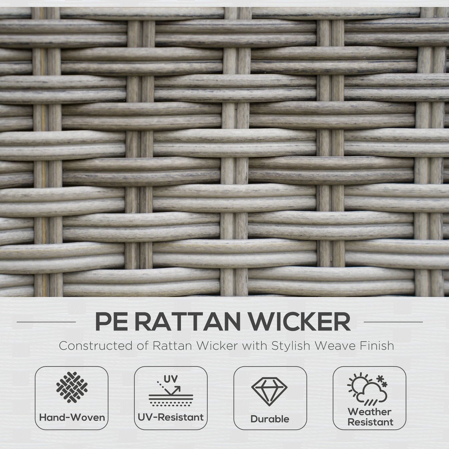 6 Pieces Outdoor PE Rattan Garden Furniture