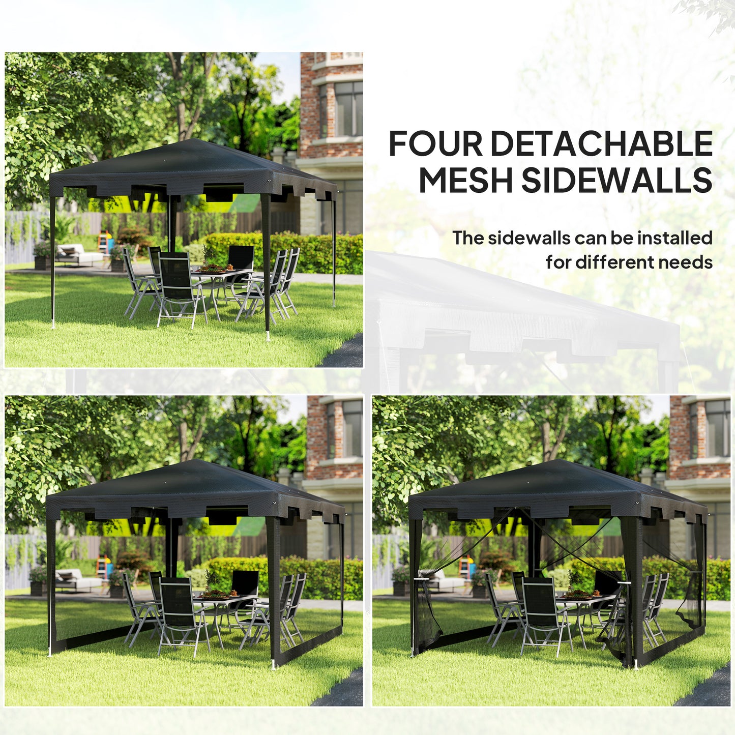 4 x 3 m Party Tent Wedding Gazebo Outdoor Waterproof PE Canopy Shade