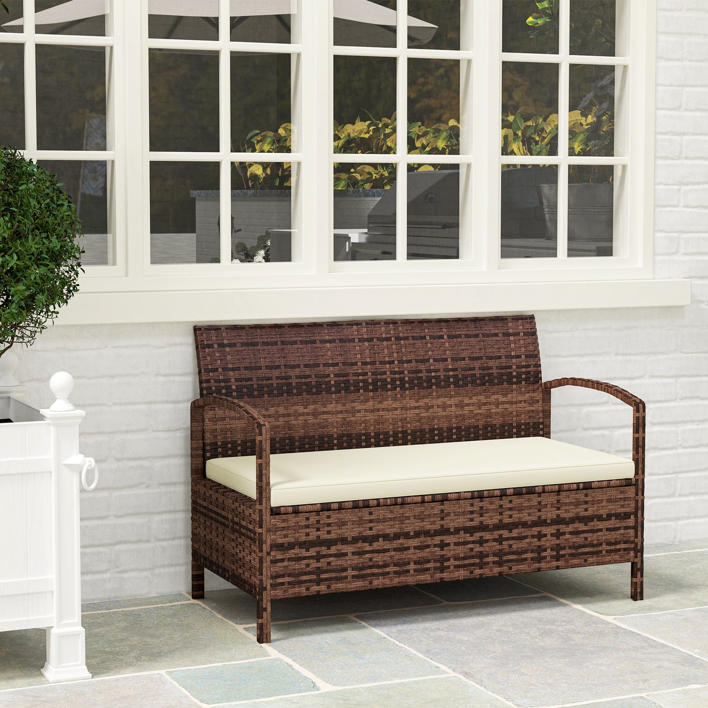 125L Storage Garden Bench, with Cushion
