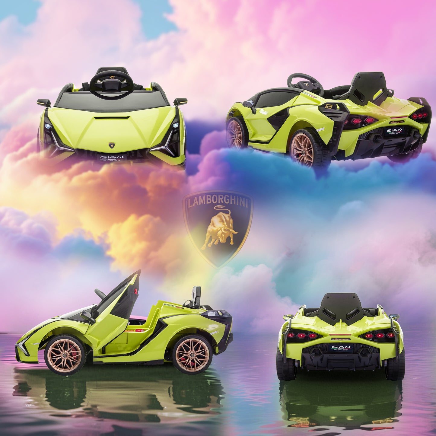 Lamborghini Sian Licensed 12V Electric Car for Kids 2 Motors Toy Car