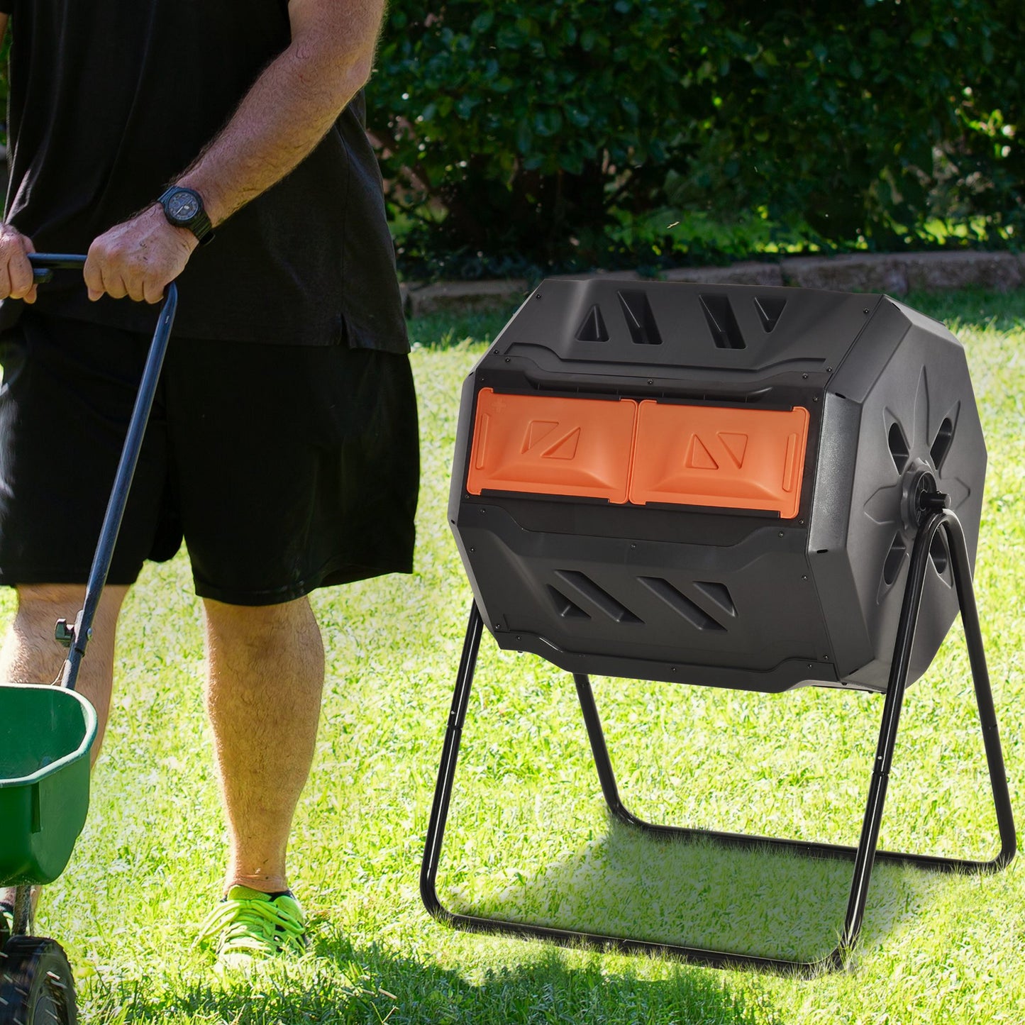 160L 360° Rotating Dual Chamber Composter