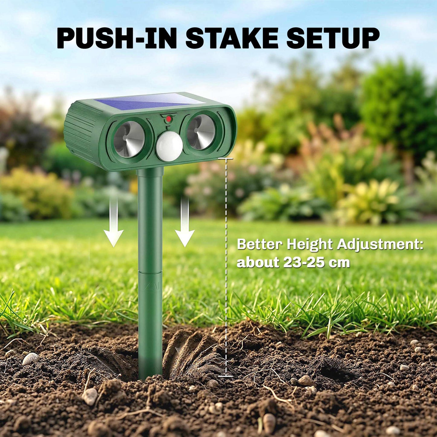 Ultrasonic Cat Repellent, PIR Motion Sensor 110°, LED Flash