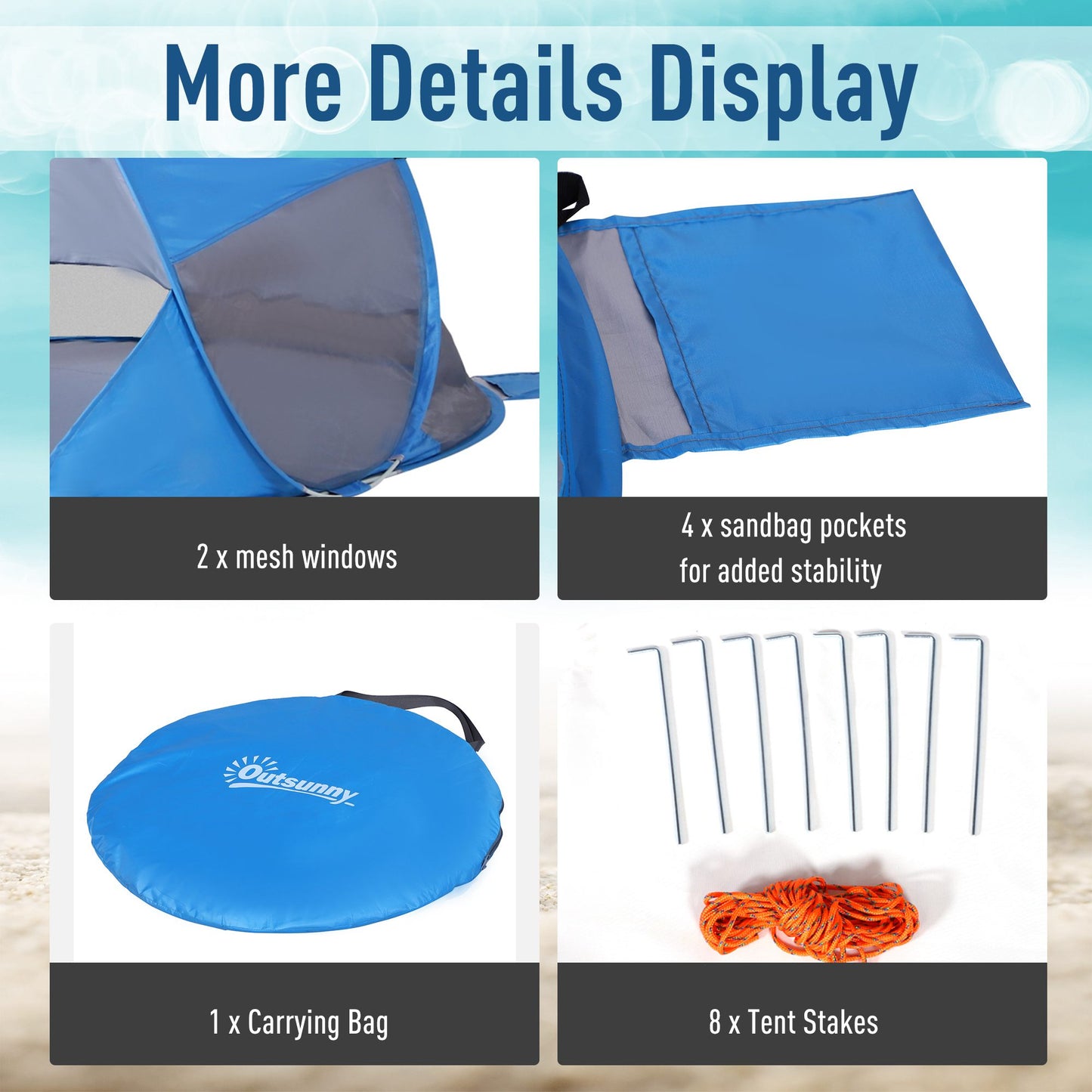 Fibreglass Frame 2 Person Pop-Up Lightweight Camping Tent