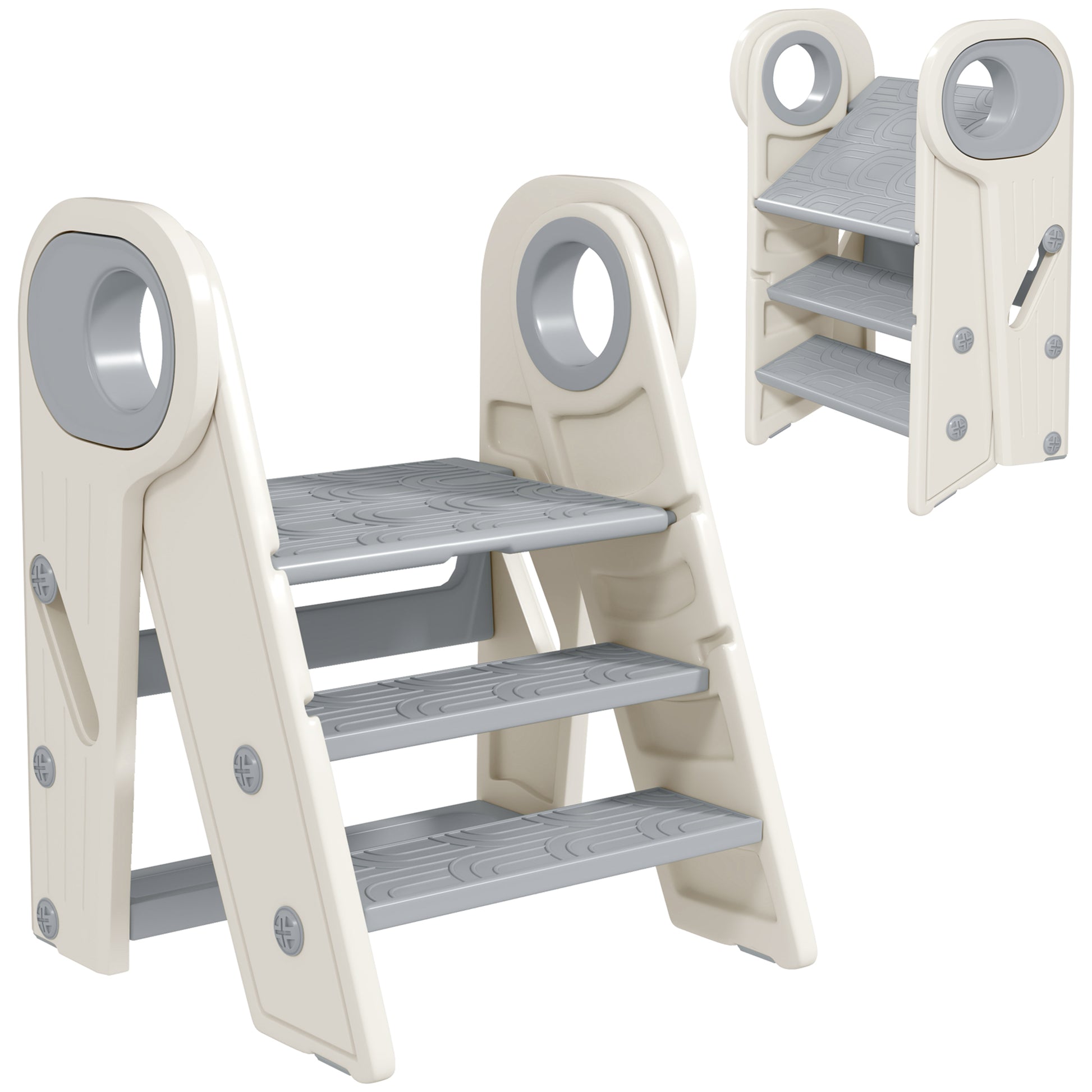 Foldable and Adjustable Kids Step Stool with Handle, Non-Slip