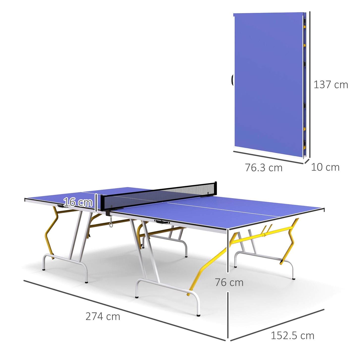 9FT Foldable Table Tennis Table, with Cover, Net, Paddles, Balls