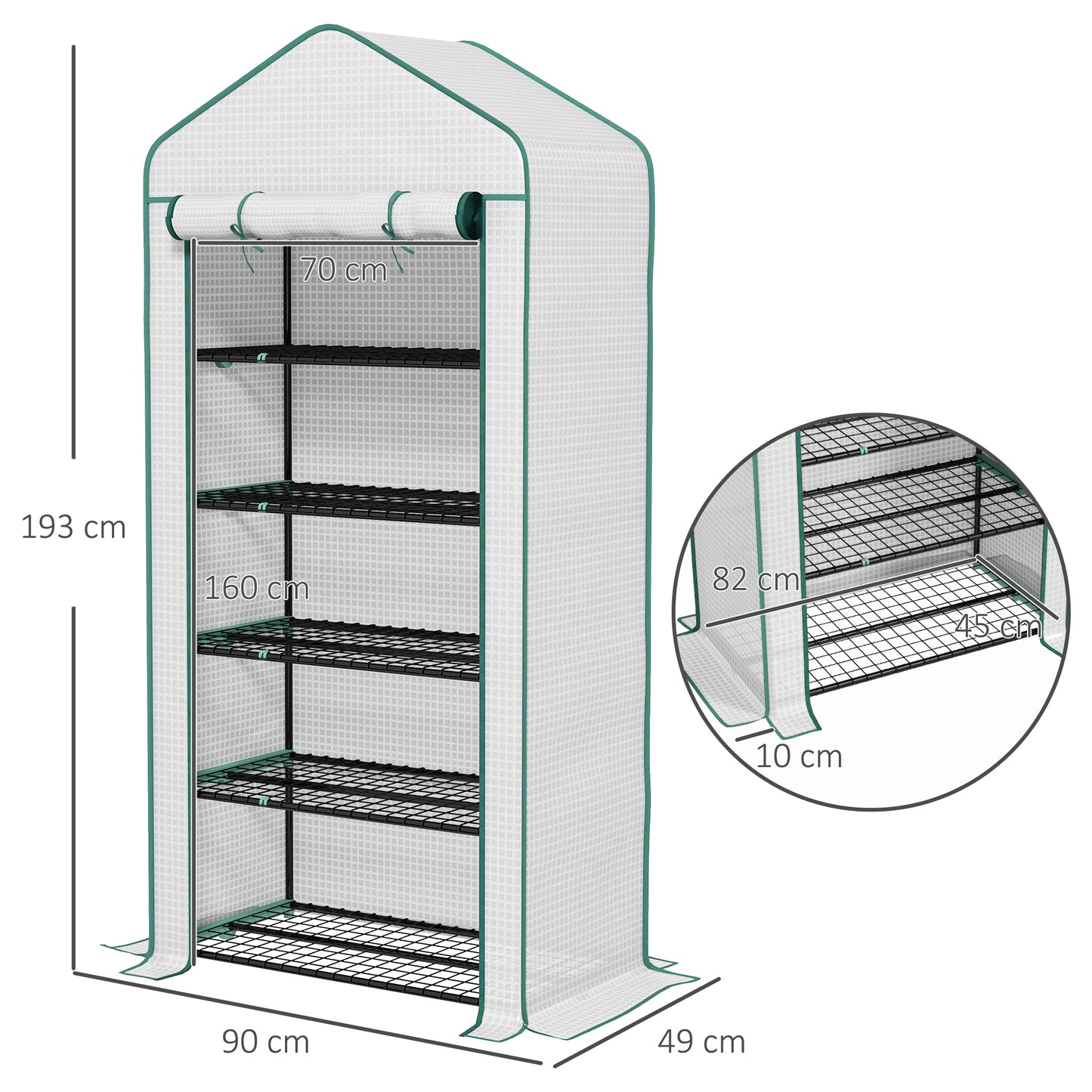 5 Tier Widened Mini Greenhouse with Reinforced PE Cover