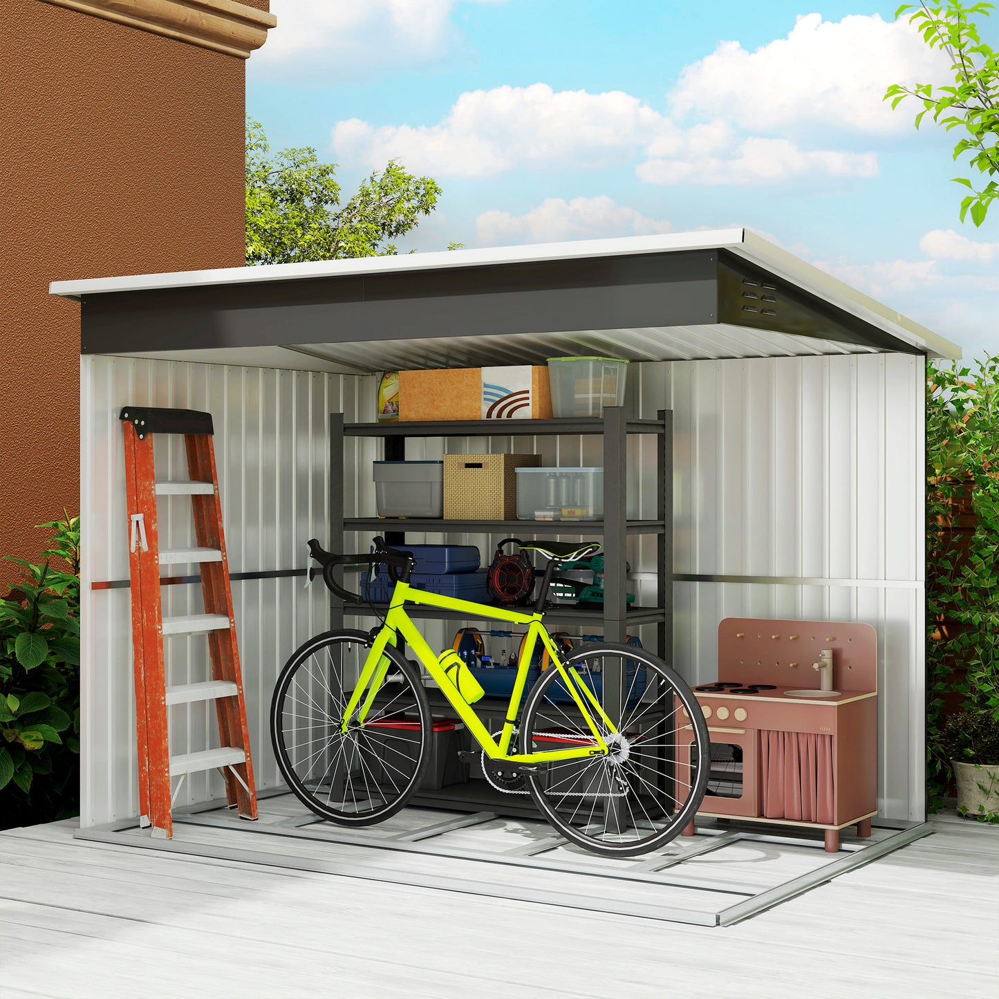 8.5 x 6ft Storage Shed Galvanised Steel Garden Shed