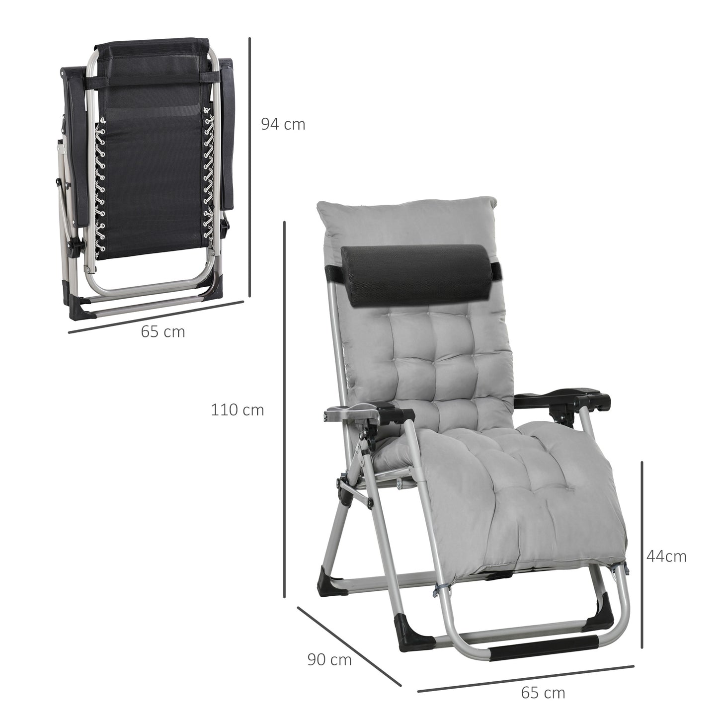 2pc Reclining Zero Gravity Sun Loungers