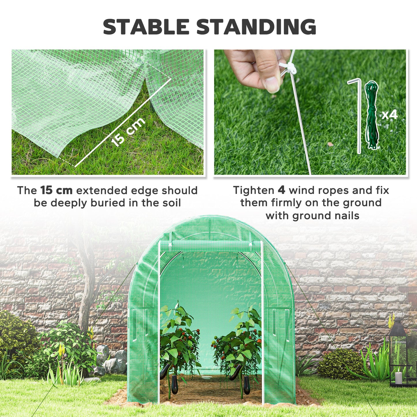 300 x 195cm Walk-In Tunnel Greenhouse