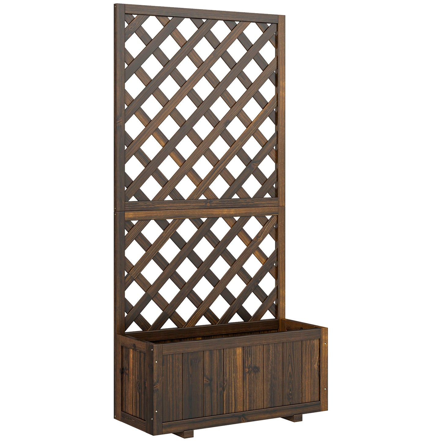 Garden Planter with Trellis, 45L Raised Bed for Climbing Plants