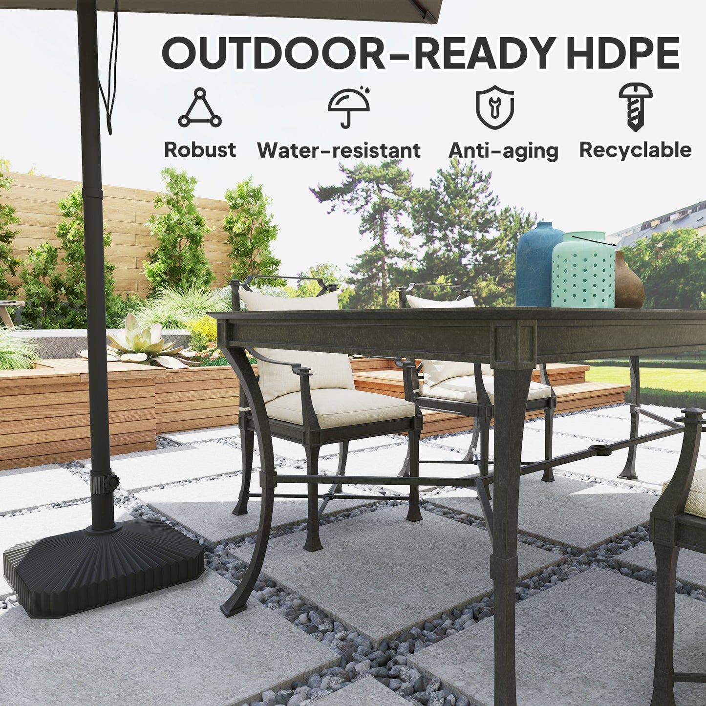 Patio Umbrella Stand, Heavy Duty Outdoor Parasol Base