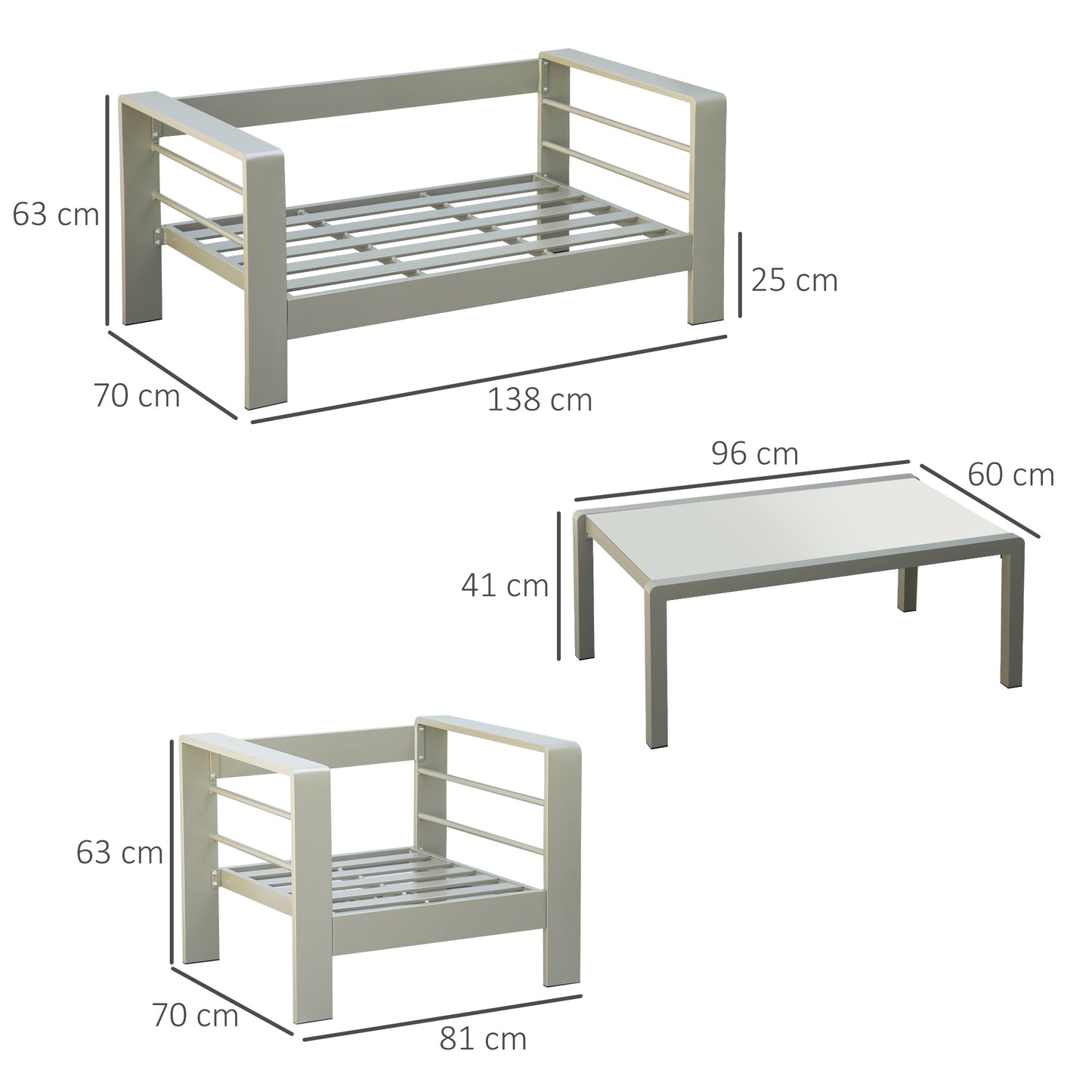 4 Pieces Outdoor Garden Furniture Set