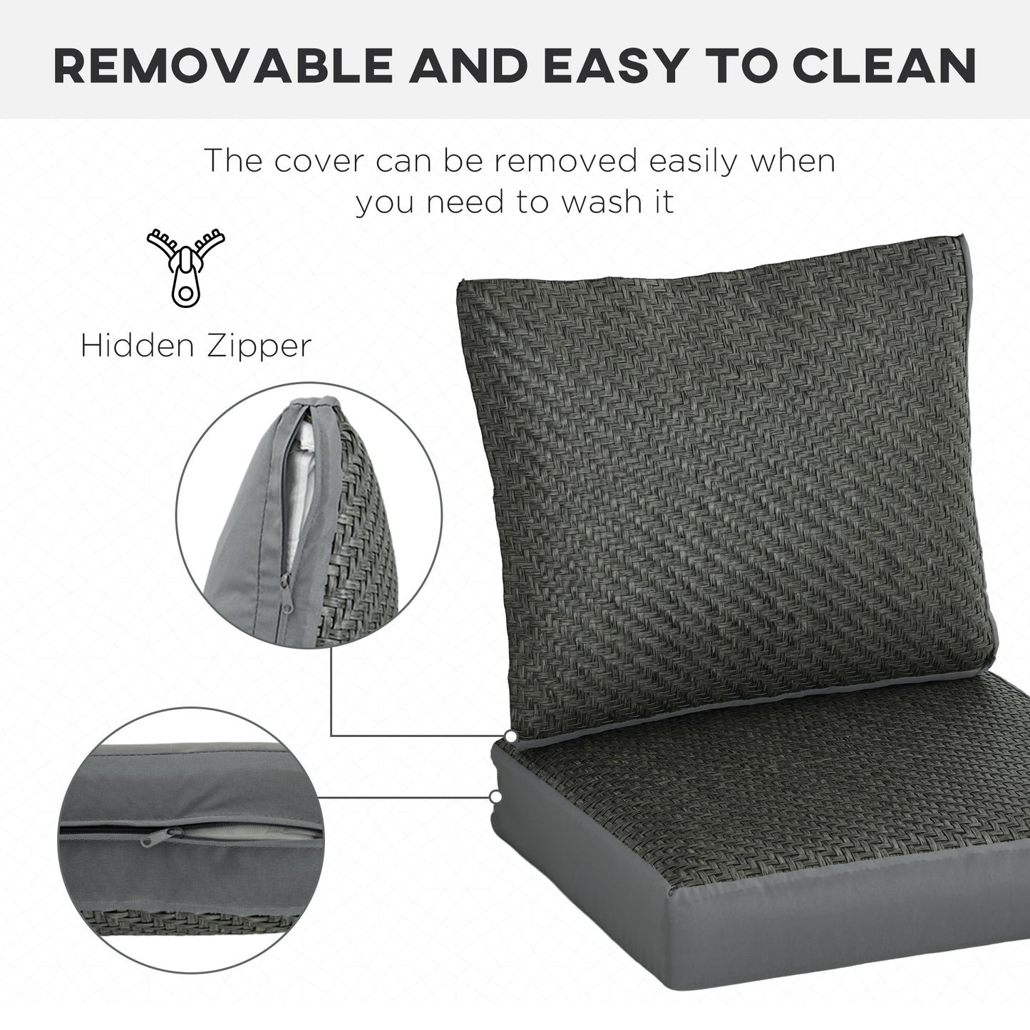4 Pieces Outdoor Seat Cushions with Backrest