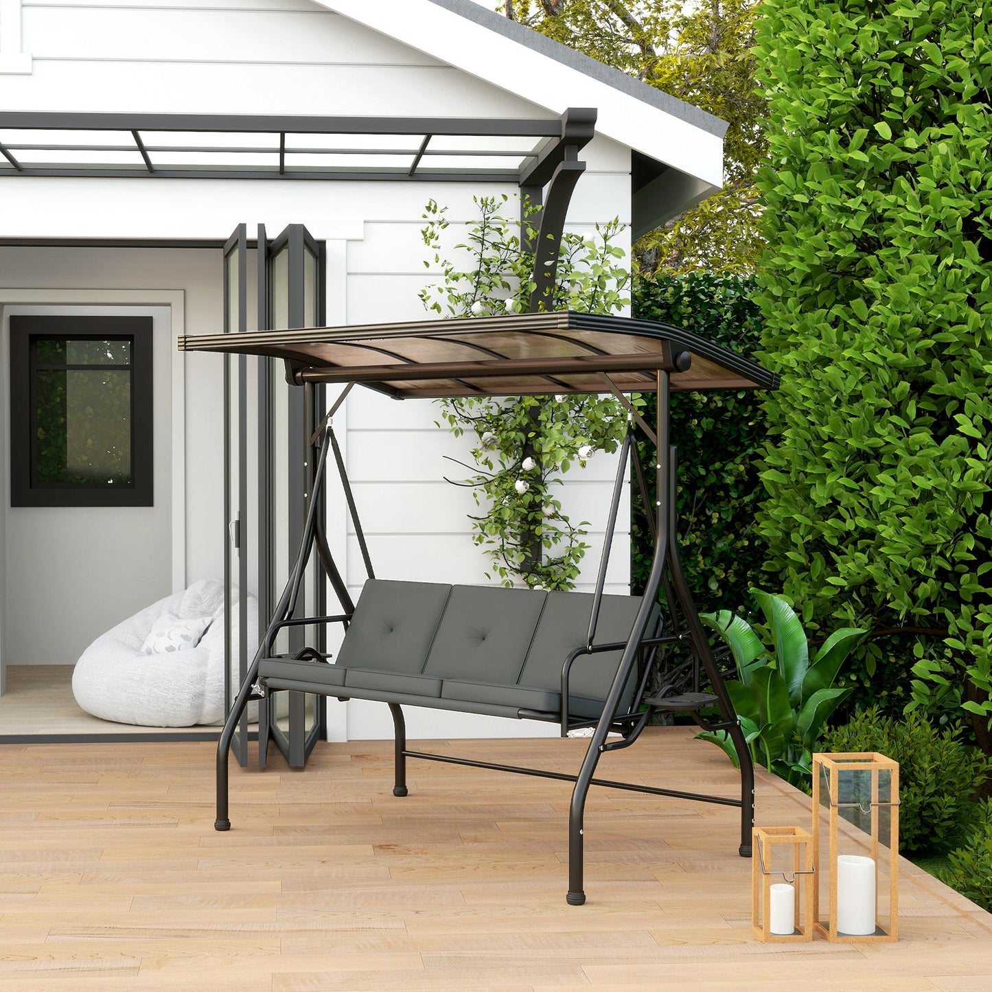 Convertible Three-Seater Swing Bench Bed