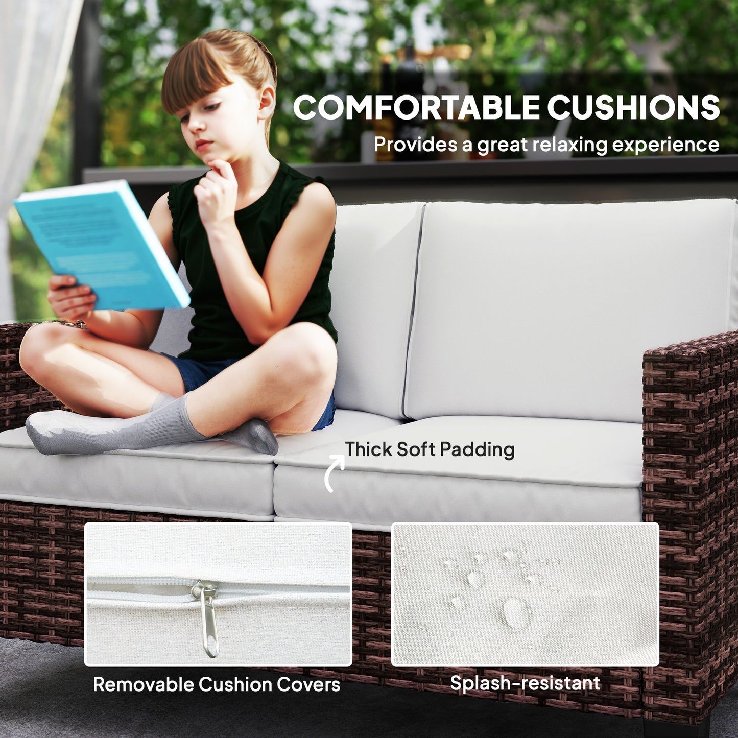 Two-Seater Rattan Outdoor Sofa