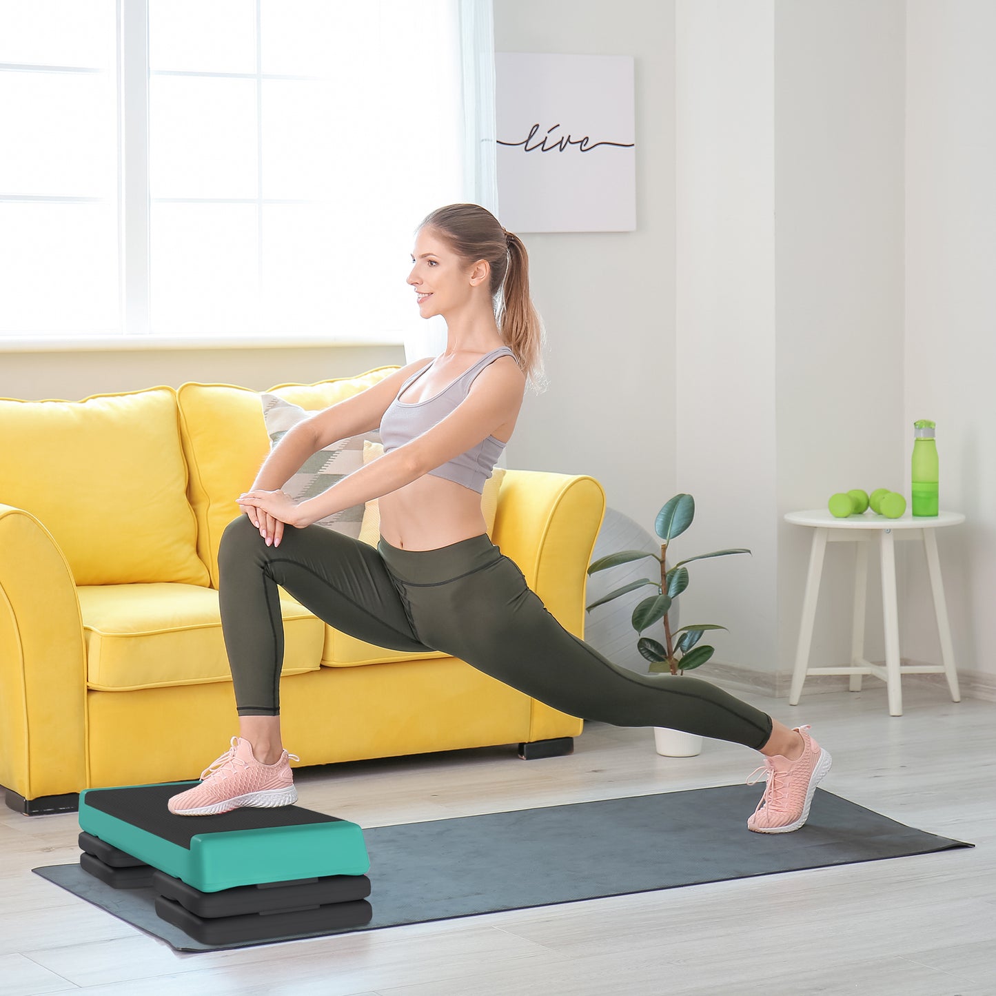 Adjustable Fitness Stepper, with Non-Slip Surface, for Home, Gym