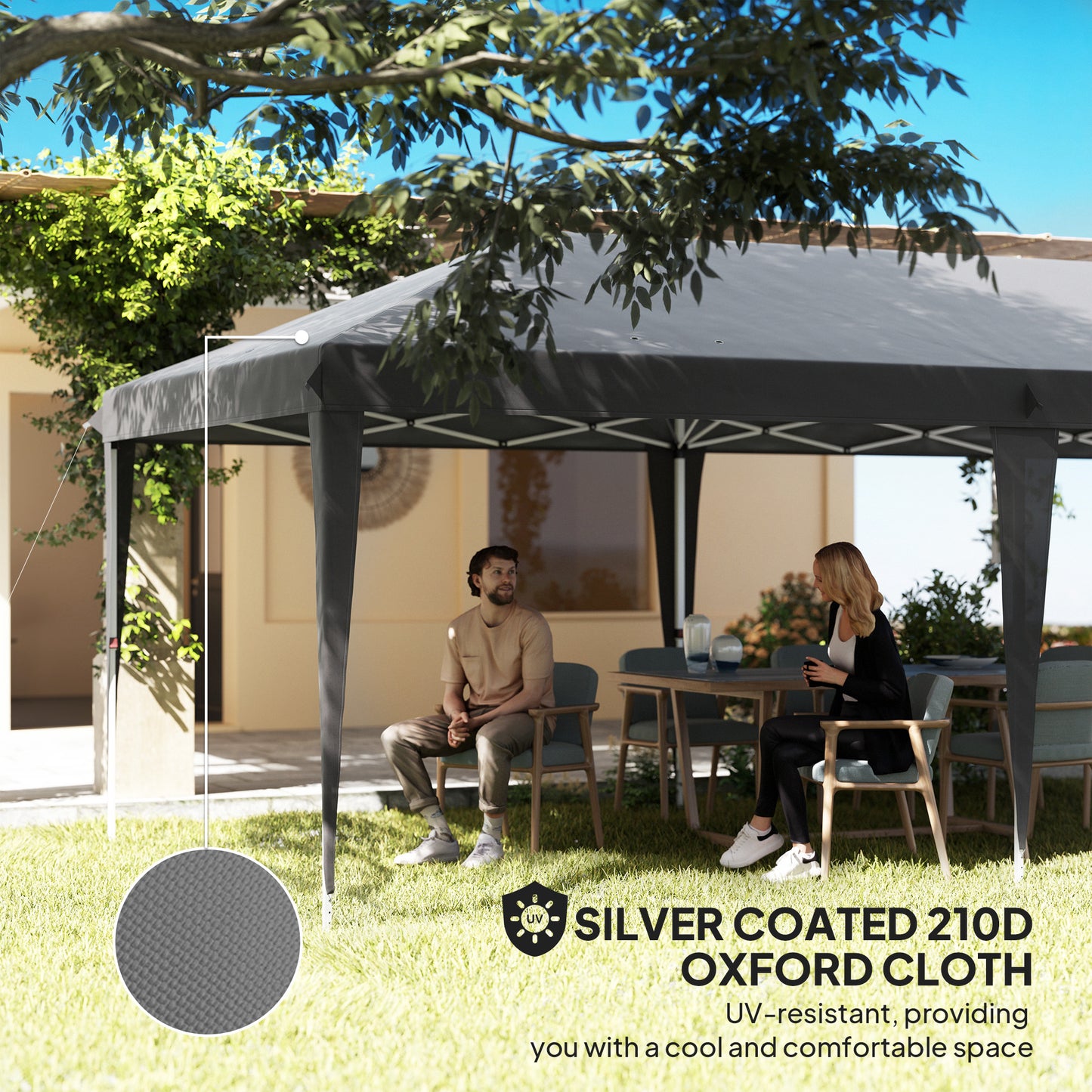 6 x 3 m Pop-Up Steel Frame Gazebo