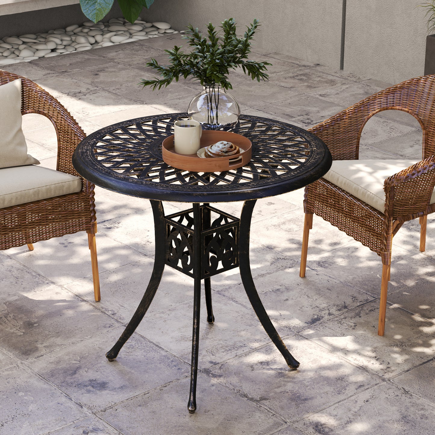 78 cm Round Garden Dining Table